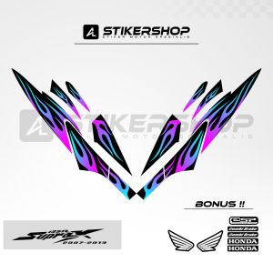 Stiker striping supra x 125 R -CW - SW 2007 - 2013 GRAFIS VARIASI 011
