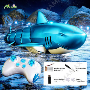 【SG Ready Stock】Kids Mechanical Remote Control Robot Swimming Shark/Sting Ray/Croocodile Aquatics Animal Toy with Cool Lights★RC Waterproof✅Children Chiristmas/Birthday Gift Idea✅