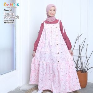 (5-14 tahun) GD 993 Baju Setelan Inner Overall Rok Anak Remaja Rona Pink Dress by Cutetrik
