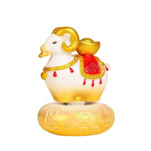 SIRENXI Tinh tế Đồ trang trí để bàn hình con cừu Nhựa Có thể xoay được Tượng Cừu May Mắn Đồ trang trí May mắn Tượng Cừu Hoàng Đạo dành cho máy tính để bàn tại nhà