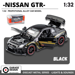 Diecast Mobil Nissan GTR R35 Skala 1:24 - Miniatur Mobil Pajangan Alloy Logam Metal Nissan GTR R35 Merah Putih & Hitam Skala 1:32 NISSAN JDM Cars Terdapat Lampu dan Suara