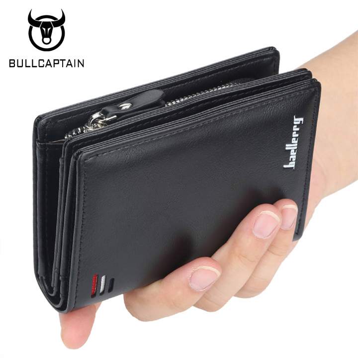Baellerry Luxury Brand Men PU Leather Wallet With Zipper Coin
