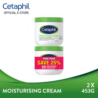 Cetaphil Moisturizing Cream For Face & Body 453G x 2 For Sensitive Dry Oily Combination Skin