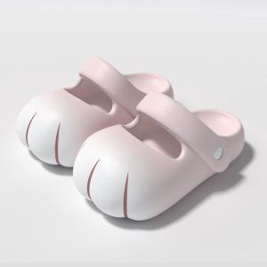 Childrens Cute Cat Paw Clogs for Boys and Girls Summer Outdoor Breathable Anti-Collision Non-Slip Princess Style Parent-Child Sandals
