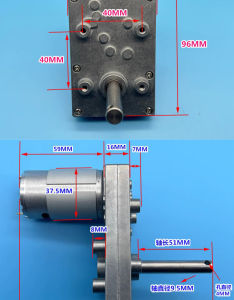 Motor giảm tốc 555 hộp số full kim loại tỷ số truyền 573 8 vong