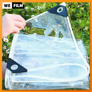 Clear Waterproof Tarp Multipurpose PVC Coated Cloth Tent Tarp Duty Heavy Tear Resistant Cover for Roof Garden