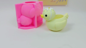 Vịt kẹp giữ bút khuôn silicon đồ trang trí để bàn mọng nước trồng Lọ hoa khuôn nhựa Epoxy khuôn tự làm thạch cao công cụ làm