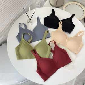 85 Shop - M-3XL New Latex Plus Size Bra Womens Thin Section Non-Marking Bras Anti-Sagging Sports Steel Ring