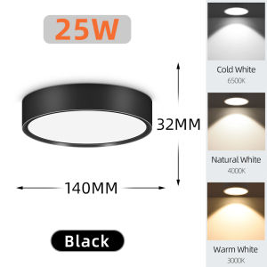 Led Surface Mounted Downlight Tricolor Ceiling Light Pin Light 20W 30W Round Downlight Indoor Lighting 3 Colors 220V For Living Home Lighting Room Bedroom