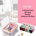 Hộp Kim Chỉ Khâu Đa Năng 3 Tầng 20 chi tiết tiện lợi khâu vá quần áo - Bộ Hộp Kim Chỉ May Vá Đa Năng Gia Đình NHIỀU TẦNG  - Kim Khâu, Chỉ, Kéo, Thước Dây, Đủ Size Màu Mini. 