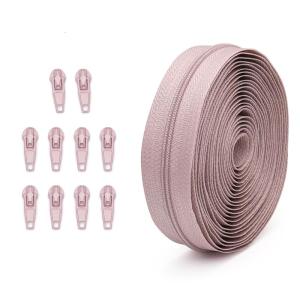 Zippers Repair Kits #3 Nylon Coil Sewing Zippers Zips Pulls Sliders Sewing Supplies for DIY Tailor Sewing Craft Bag