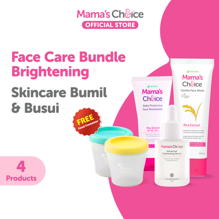 [Hadiah Gratis] Mama's Choice Face Care Bundle Brightening (Paket Skincare Aman untuk Ibu Hamil dan Menyusui)