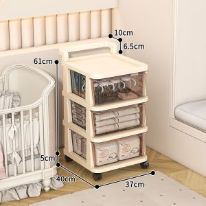 Nearra  2/3 Layer Movable Drawer Trolley Cart Space Saving Home Storage Organizer Cabinet For Room