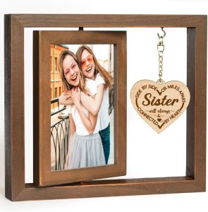 Rotating Floating Picture Frame Gift for Bestfriend Besties Soul Sisters Big Sis Best Friends Birthday Gifts for Women