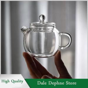 [Dale Dephne] กาน้ำชาแก้วใสขนาดเล็ก150มล. 5ออนซ์ทนความร้อนสูงสำหรับเครื่องดื่มร้อนกาน้ำชาสำหรับหนึ่งคนใช้ชากังฟูสำหรับบ้านออฟฟิศคาเฟ่