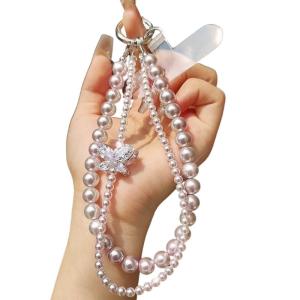Beaded Phone Lanyard Strap Anti-Lost String Chain for Women Girls Decoration Pendant Phone Chain Strap Phone Case Charm