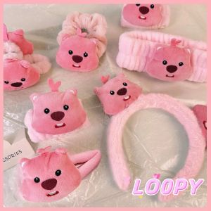 Korean Little Beaver Loopy Plush Hair Clip Cartoon Kawaii Plush Girls Hair Rope Hairpin Makeup Hairband Accessories Gift