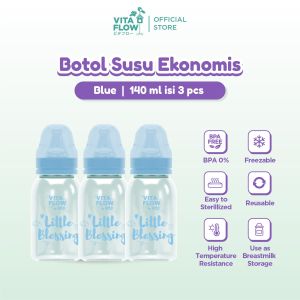 Vitaflow Botol Susu Multifungsi PP Eco 140ml Blue