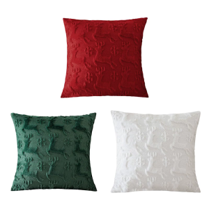 Christmas Celebration Pillow Cover With Invisible Closure Simple Cleaning Sturdy for Living Room Bedroom