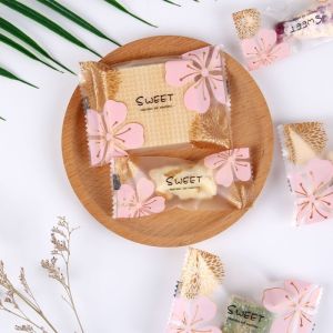 100 cookies and candy food packaging plastic bags snowflake pastry cookies self-adhesive packaging bags