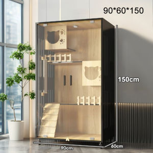 F&G วิลล่าแมว บ้านแมวขนาดใหญ่ กรงแมวสำหรับใช้ในบ้าน พื้นที่กว้างขวางมาก สูง 150 cm ไม่อึดอัดแม้จะมีแมวหลายตัว