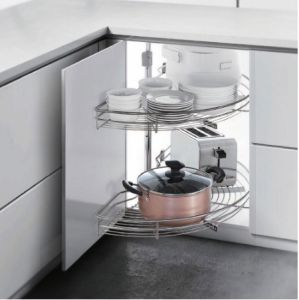 Modernform HDP รุ่น HG-101106 ตะแกรงครึ่งวงกลม 2 ชั้น สำหรับตู้เข้ามุมแบบหน้าบานเปิด กว้าง 900 มม.