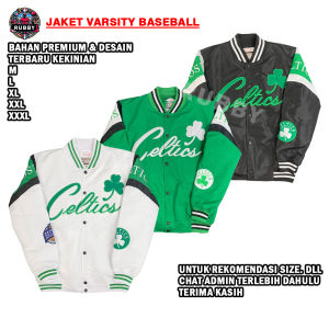 RUBBY Jaket Baseball Bomber Varsity Pria Wanita Vintage Casual Celtics Series Terbaru Premium Distro