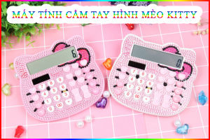 Máy Tính Hình Mèo Đính Hạt Lấp Lánh