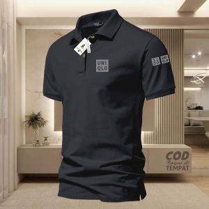 UNIQLOเสื้อโปโลผู้ชายเสื้อยืดคอปกโปโลเสื้อยืดคอปกผู้ใหญ่แขนล็อกสีเงินเสื้อโปรโล ชายหวังกิ เสื้อโปโลผู้ชายเสื้อโปโล ชายเสื้อยืดเครื่องแบบ
