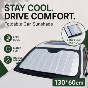 Car Sunshade Windshield Cover Foldable Reflective Heat Shield UV Protection Suction Cup Front Window Parking Travel