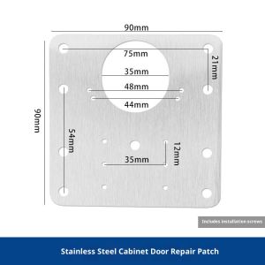 【SG Inventory】(10PCS)Stainless Steel Cabinet Hinge Repair Plate - Fix Loose/Damaged Cabinet Door Hinges