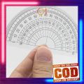 AI-A108 Penggaris 180 Half Circle / Busur Derajat Plastik Transparan Plastic Protractor 180 Derajat. 