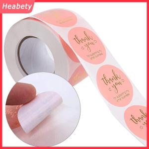 Heabety  500Pcs Cảm ơn bạn Vòng Sticker sổ lưu niệm thư thủ công dán con dấu Nhãn dán quà tặng đám cưới hoa trang trí