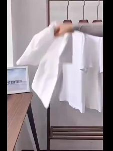 High Quality 100% White Cotton T-Shirt Men Summer 2025 New Solid Color Short Sleeve Loose Casual Black Tops Mens Clothing