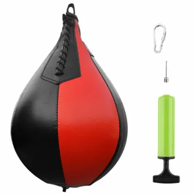 MADEWITH 4pcs Inflatable Speed Bag Lightweight PVC Boxing Training Ball Portable Two Tone Hanging Punching Bag MMA Training
