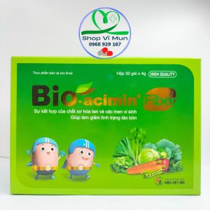 Bio-acimin Fiber hộp 30 gói - Giúp làm giảm tình trạng táo bón ở trẻ em và người lớn - Bổ sung chất xơ cho những người có chế độ ăn thiếu chất xơ