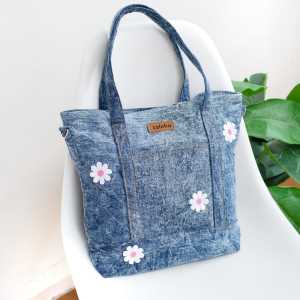 ZALEHA - Daisy Totebag Wanita Denim Jeans