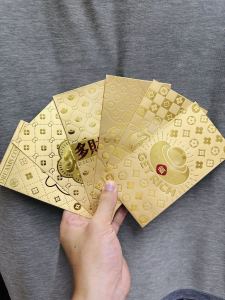 CARRISWERTE Gold Envelop Angpao Premium Quality Glossy Embossed Surface 6pcs Per Pack Super Kapal