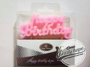 Lilin Happy Birthday Pink / Lilin Hbd / Lilin Ukir / Lilin Ultah hbd