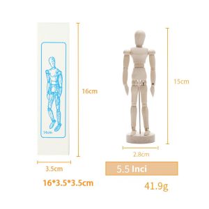 15/20CM Manekin Kayu Wooden Manikin Untuk Model Gambar Human Figure Artists