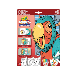 Crayola Pops 3D Activity Set  Kids Coloring Set & Craft Kit includes Stickers & Markers For Kids Ages 5+