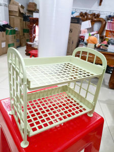 Kệ Nhựa MiNi 2 Tầng Lắp Ghép Đựng Đồ Dùng Học Tập Gia Vị Nhà Bếp