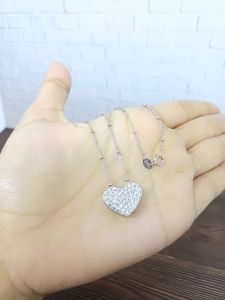 KALUNG RANTAI JEDAR + LIONTIN TUSUK LOVE CORR MP FULL / KALUNG PERAK ASLI SILVER 925 LAPIS EMAS/ KALUNG FASHION WANITA TERBARU