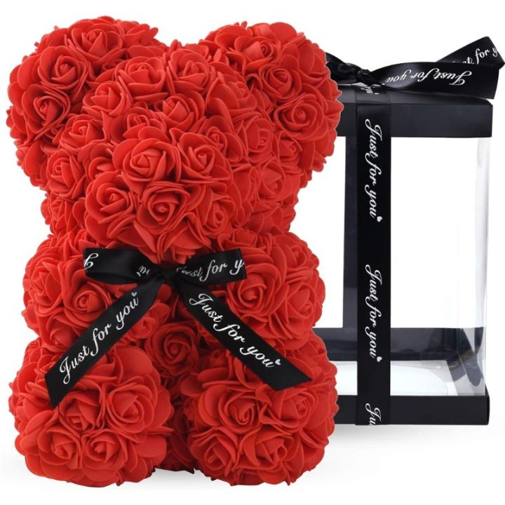 10 Inch Artificial Rose Teddy Bear With Clear Gift Box Rose Flowers   Dd25f9f0482a6c18033e0db827bab11f  720x720q80 