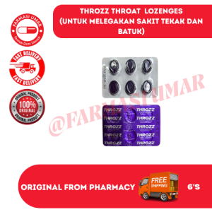 THROZZ THROAT LOZENGES 6S BLACKCURRANT FLAVOUR