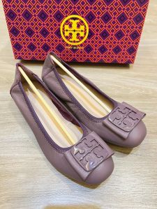 Tory Burch Flatshoes Logo Kotak Genuine Leather