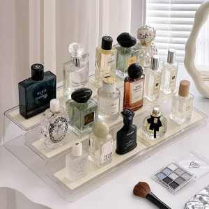 [SG Stock]Scalable Perfume Organizer Perfume Rack 3 Layer Ladder Acrylic Perfume Display Rack Toy Display Rack Spice