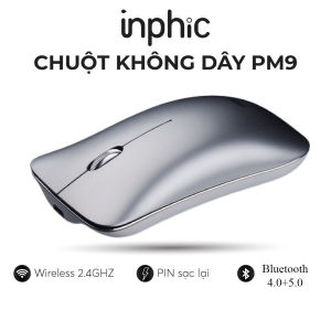 Chuột Không Dây Bluetooth INPHIC PM9 Có Thể Sạc Lại Bấm Im Lặng Silent Dùng Cho Máy Tính PC Laptop Mac - Hàng Chính Hãng