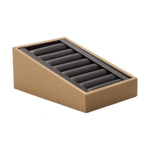 Versatile Display Tray Compact PU Leather Display Tray 7 Slots Holder for Home or Exhibition