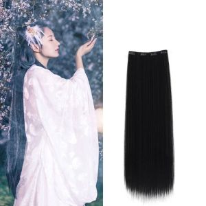 XYAX Phong cách Trung Quốc Bộ tóc giả Hanfu Truyền thống Cổ xưa Tóc Thẳng Dài Không đường may Tự nhiên Miếng đệm tóc giả Hanfu Phụ nữ